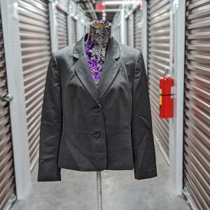 Vintage Le Suit Women's Size 14 Gray Pinstriped Blazer